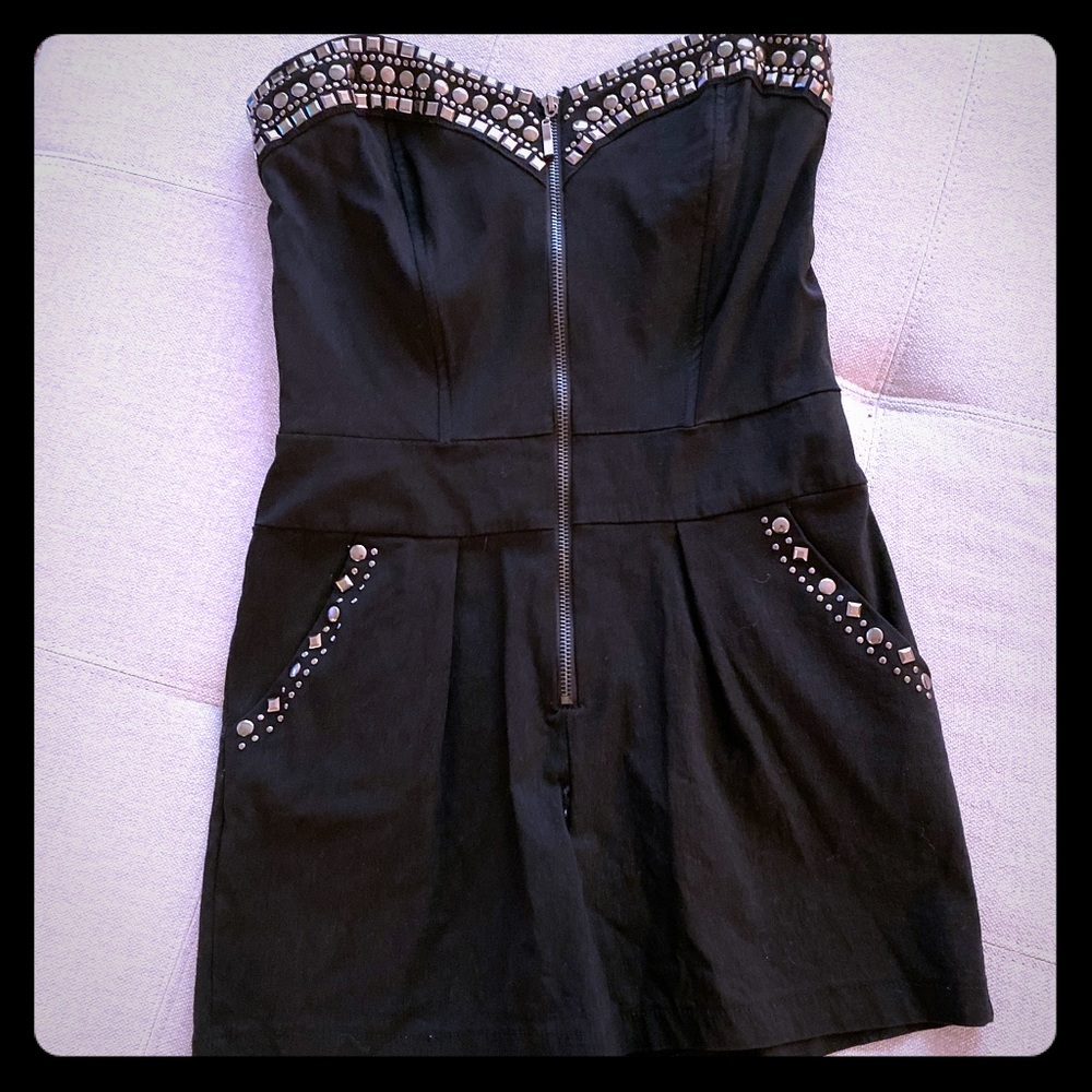 Black studded romper